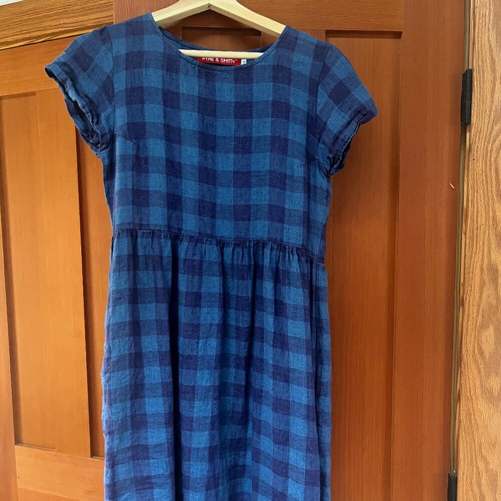 Pyne & Smith Dress - blue purple check, XS